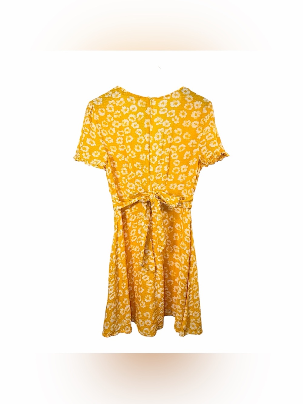 LULUS Women’s Garden Explorer Mustard Yellow Floral Print Mini Dress Size XXS - Picture 12 of 12